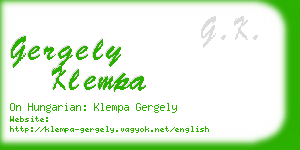 gergely klempa business card